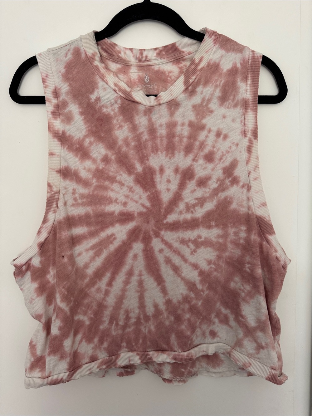 FP Movement by Free People Rose and Cream Tie-Dye Cropped Muscle Tank